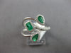 ESTATE WIDE 1.07CT DIAMOND & AAA EMERALD 14K WHITE GOLD 3D MULTI SHAPE LOVE RING