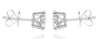 ESTATE .86CT DIAMOND 14KT WHITE GOLD SOLITAIRE CLASSIC HALO FLOWER STUD EARRINGS