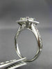 GIA 1.48CT ROUND & ASSCHER DIAMOND 14K WHITE GOLD 3D HALO SQUARE ENGAGEMENT RING
