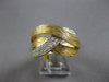ESTATE WIDE .63CT DIAMOND 14KT 2 TONE GOLD 3D MULTI ROW CRISS CROSS X LOVE RING