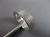 ESTATE WIDE 14KT WHITE GOLD 3D SOLID MULTI ROW MENS WEDDING ANNIVERSARY RING