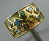 WIDE 1.50CT DIAMOND & MULTI COLOR GEM 14K YELLOW GOLD 3D ETOILE SQUARE RING 2276