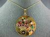 ANTIQUE 10.15CT DIAMOND & AAA GEM 14KT YELLOW GOLD 3D CIRCULAR FUN PENDANT #1971