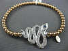ESTATE LARGE 1.13CT DIAMOND & AAA SAPPHIRE 14KT WHITE & ROSE GOLD SNAKE BRACELET