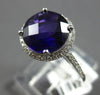 LARGE 2.66CT DIAMOND & AAA AMETHYST 14KT WHITE GOLD ROUND HALO FILIGREE FUN RING
