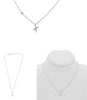 .09CT DIAMOND 14K WHITE GOLD INITIAL X SOLITAIRE BY THE YARD ADJUSTABLE NECKLACE