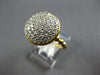 EXTRA LARGE .85CT DIAMOND 14K YELLOW GOLD 3D PAVE DOME SHAPE MULTI BEAD FUN RING