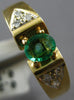 SMALL .70CT DIAMOND & AAA EMERALD 18K YELLOW GOLD OVAL & ROUND TRILLION FUN RING