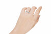 ESTATE .34CT DIAMOND 18KT WHITE GOLD CLASSIC PAVE 2 ROW WEDDING ANNIVERSARY RING