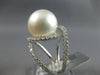EXTRA LARGE 1.08CT DIAMOND & AAA SOUTH SEA PEARL 14KT WHITE GOLD LOVE KNOT RING