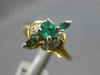 .70CT DIAMOND & AAA EMERALD 14KT 2 TONE GOLD 3D ROUND & MARQUISE FLOWER FUN RING