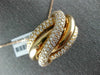 EXTRA LARGE 1.99CT DIAMOND 18KT ROSE GOLD 3D MULTI ROW CRISS CROSS SWIRL PENDANT