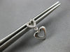 ESTATE .10CT DIAMOND 14KT WHITE GOLD CLASSIC DOUBLE HEART LOVE HANGING EARRINGS