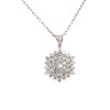 ESTATE 2.32CT DIAMOND 18KT WHITE GOLD 3D FLORAL CLUSTER FUN FLOATING PENDANT