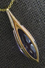 LARGE 2.74CT DIAMOND & AAA AMETHYST 14KT YELLOW GOLD 3D MARQUISE & ROUND PENDANT