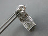 LARGE 2.94CT DIAMOND 18K WHITE GOLD ROUND & BAGUETTE SEMI HOOP HANGING EARRINGS