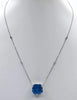 LARGE 22.55CT DIAMOND & AAA AQUAMARINE 18K WHITE GOLD BY THE YARD LOVE NECKLACE