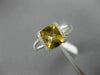 ESTATE 2.17CT DIAMOND & AAA EXTRA FACET CITRINE 14KT WHITE GOLD TENSION FUN RING