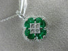 ESTATE LARGE 1.11CT DIAMOND & AAA EMERALD 18KT WHITE GOLD 3D MULTI SHAPE PENDANT
