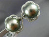 ESTATE LARGE .60CT DIAMOND & AAA TAHITIAN PEARL 18KT WHITE GOLD CLIP ON EARRINGS