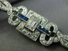 ANTIQUE WIDE 5.30CT OLD MINE DIAMOND & AAA SAPPHIRE PLATINUM FILIGREE BRACELET