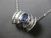 ESTATE 2.20CT DIAMOND & AAA TANZANITE 14K WHITE GOLD OVAL & BAGUETTE BOW PENDANT