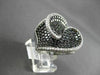 ESTATE LARGE 6.84CT WHITE & BLACK DIAMOND 18KT WHITE GOLD 3D INFINITY HEART RING
