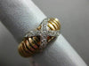 ESTATE WIDE .31CT DIAMOND 18KT WHITE & ROSE GOLD 3D FLEXIBLE SHINY X LOVE RING