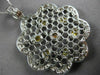 EXTRA LARGE 4.96CT WHITE & FANCY YELLOW DIAMOND 18KT 2 TONE GOLD FLOWER PENDANT
