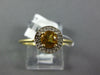 ESTATE .47CT DIAMOND & AAA CITRINE 14KT YELLOW GOLD ROUND HALO CLASSIC FUN RING