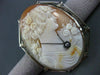 ANTIQUE LARGE OLD MINE DIAMOND 14KT WHITE GOLD FILIGREE CAMEO BROOCH PIN #11970
