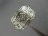ESTATE WIDE 1CT DIAMOND 14KT WHITE GOLD 3D FILIGREE MILGRAIN WEDDING RING #25525