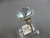 LARGE 4.6CT DIAMOND & AAA AQUAMARINE 14K WHITE GOLD OVAL & ROUND ENGAGEMENT RING