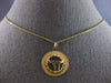 ANTIQUE 14KT YELLOW GOLD 3D HANDCRAFTED CIRCULAR CHAI FLOATING PENDANT #28081