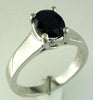 ESTATE 1.55CT AAA SAPPHIRE 14KT WHITE GOLD OVAL SOLITAIRE LUCIDA ENGAGEMENT RING
