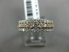 ESTATE .81CT DIAMOND 14K WHITE & ROSE GOLD 3D THREE ROW WEDDING ANNIVERSARY RING