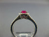 ESTATE 1.28CT DIAMOND & AAA RUBY 14KT WHITE GOLD 3D CLASSIC HALO ENGAGEMENT RING