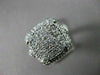 ESTATE LARGE 1.13CT DIAMOND 14KT WHITE GOLD PAVE FILIGREE SQUARE RING BEAUTIFUL!
