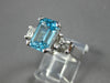 LARGE 4.07CT DIAMOND & AAA AQUAMARINE 14KT WHITE GOLD 3D ENGAGEMENT RING #57860
