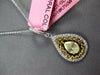 1.25CT WHITE & FANCY YELLOW DIAMOND 18KT 2 TONE GOLD SOLITAIRE TEAR DROP PENDANT