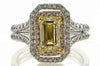 1.71CT WHITE PINK & FANCY YELLOW DIAMOND 18KT TRI COLOR GOLD 3D ENGAGEMENT RING