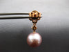 .77CT DIAMOND & AAA PINK SOUTH SEA PEARL 18KT ROSE GOLD FLOWER HANGING EARRINGS