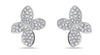 ESTATE .65CT DIAMOND 18KT WHITE GOLD 3D CLASSIC MULTI LEAF FLOWER LOVE EARRINGS