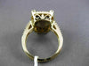 ESTATE MASSIVE 6.92CT DIAMOND & SMOKY TOPAZ 14KT YELLOW GOLD HALO FILIGREE RING