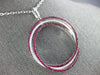 LARGE 2.22CT DIAMOND & AAA RUBY 18K WHITE GOLD CIRCULAR INTERTWINING FUN PENDANT