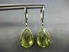 6.0CT AAA LEMON QUARTZ 14KT WHITE GOLD 3D PEAR SHAPE LEVER BACK HANGING EARRINGS