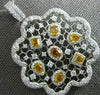 EXTRA LARGE 4.96CT WHITE & FANCY YELLOW DIAMOND 18KT 2 TONE GOLD FLOWER PENDANT