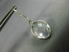 ESTATE CRYSTAL 14KT WHITE GOLD 3D OVAL BEZEL CLASSIC LEVER BACK HANGING EARRINGS