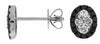 .59CT WHITE & BLACK DIAMOND 14KT WHITE GOLD 3D OVAL CLUSTER FLOWER STUD EARRINGS