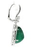 LARGE 17.16CT DIAMOND & AAA EMERALD 18KT WHITE GOLD MULTI SHAPE HANGING EARRINGS
